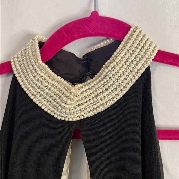 ✨ Alex Evenings Black Beaded Collar Gown – Size 10 ✨ - Picture 6 of 12